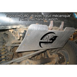 Blindage aluminium N4 avant Toyota HDJ80 avec treuil mécanique