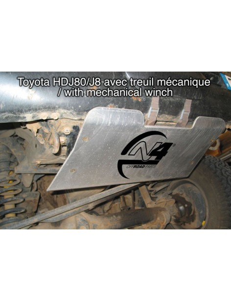 Blindage aluminium N4 avant Toyota HDJ80 avec treuil mécanique