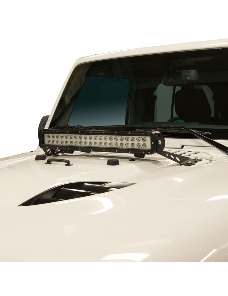 Supports barre LED sur charnières de capot de Jeep Wrangler JK