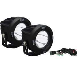 Kit phares LED Optimus Round Black 10 Watts Vision X