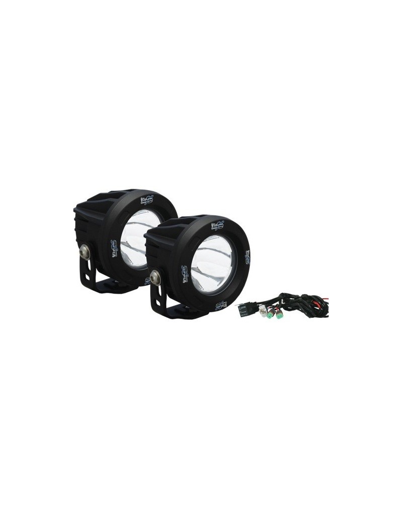 Kit phares LED Optimus Round Black 10 Watts Vision X