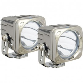 Kit phares LED Optimus Square Chrome 10 watts Vision X