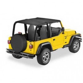 Bâche Bikini Bestop Safari Header Noir sergé Jeep Wrangler TJ