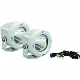 Kit phares LED Optimus Round White 10watts Vision X