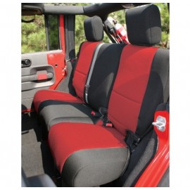 Housses sièges arrière Rugged Ridge Black/Red Jeep Wrangler JK Unlimited