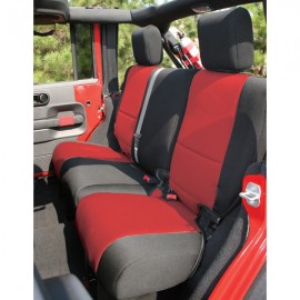 Housses sièges arrière Rugged Ridge Black/Red Jeep Wrangler JK Unlimited