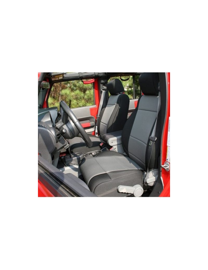 Housses sièges avant Rugged Ridge Black/Grey Jeep Wrangler JK 2007-2010