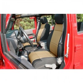 Housses sièges avant Rugged Ridge Black et Tan Jeep Wrangler JK