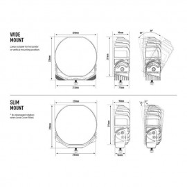 Phare Leds Sentinel Elite 9 pouces Slim Lazer Lamps