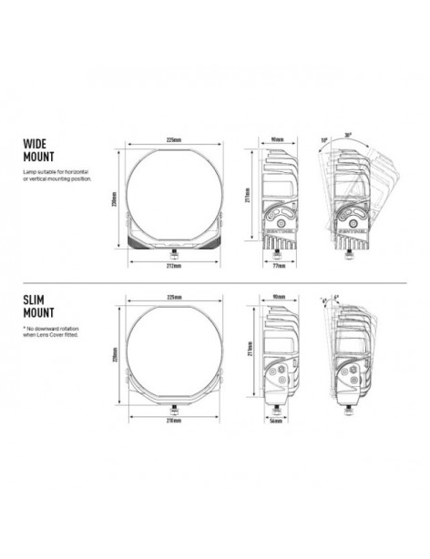 Phare Leds Sentinel Elite 9 pouces Slim Lazer Lamps