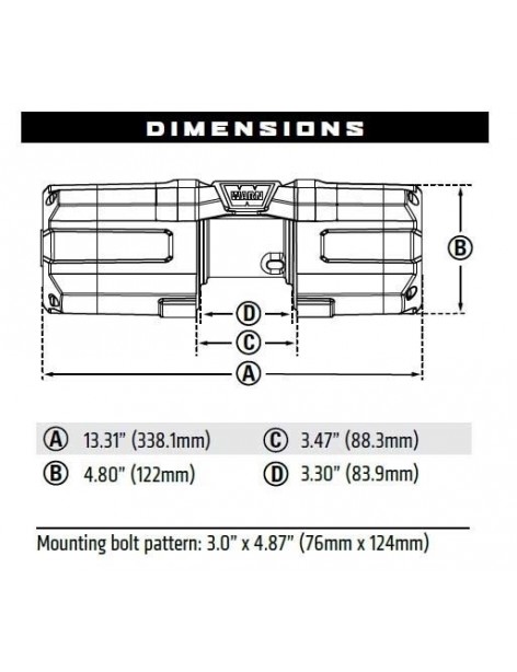 Treuil Warn Powersport AXON 35 avec câble acier