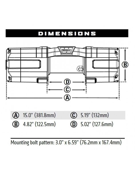 Treuil Warn Powersport Axon 55 2,5 tonnes 12 volts