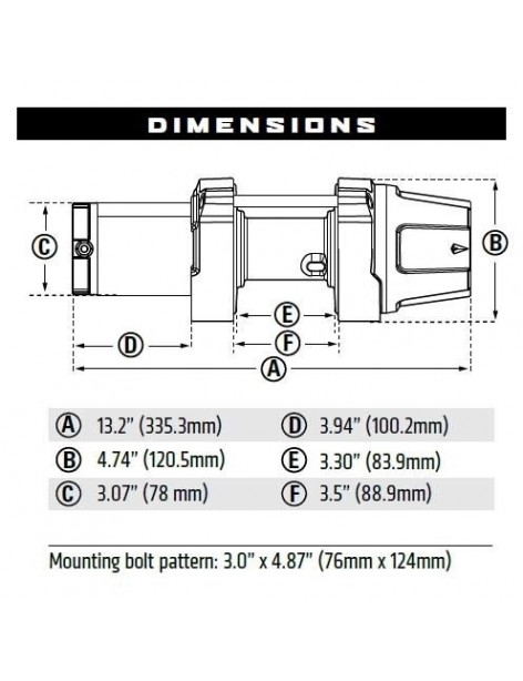 Treuil Warn Powersport VRX 25 1,1 tonnes 12 volts