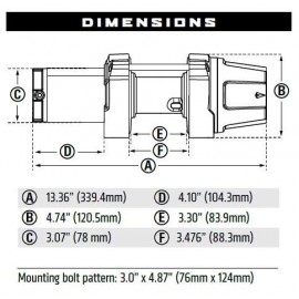 Treuil Warn Powersport VRX 35 1,5 tonnes 12 volts