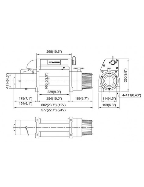 Treuil électrique Come-Up DV9i 4082 kg avec câble acier