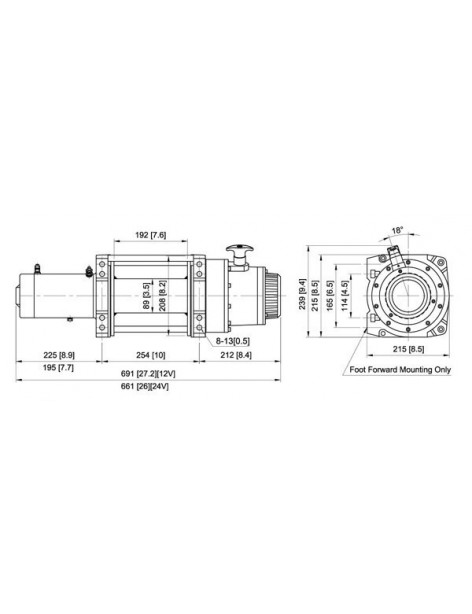 Treuil Come-Up DV18 8181 kg 24 volts avec câble acier