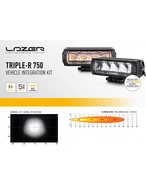 Kit intégration barres LED Lazer Lamps sur calandre de Ford Ranger 2016-2018