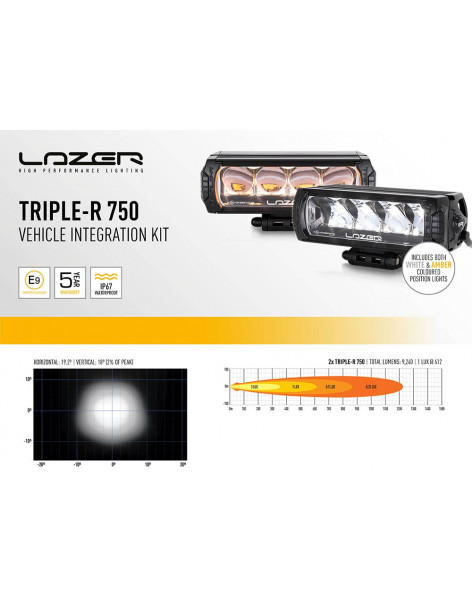 Kit intégration barres LED Lazer Lamps sur calandre de Toyota Hilux Invincible 2021-2022