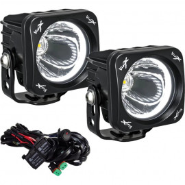 Kit Phares LED Optimus Square Halo Black 10 Watts Vision X