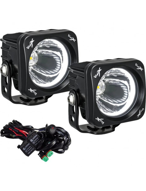 Kit Phares LED Optimus Square Halo Black 10 Watts Vision X