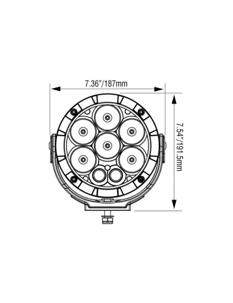 Phare LED Cannon 6.7" 80 watts Adventure Vision X