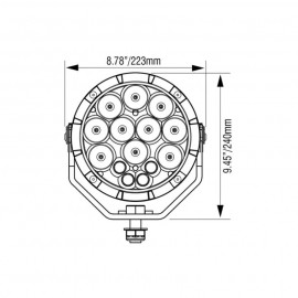 Phare LED Cannon 8.7" 120 watts Adventure Vision X