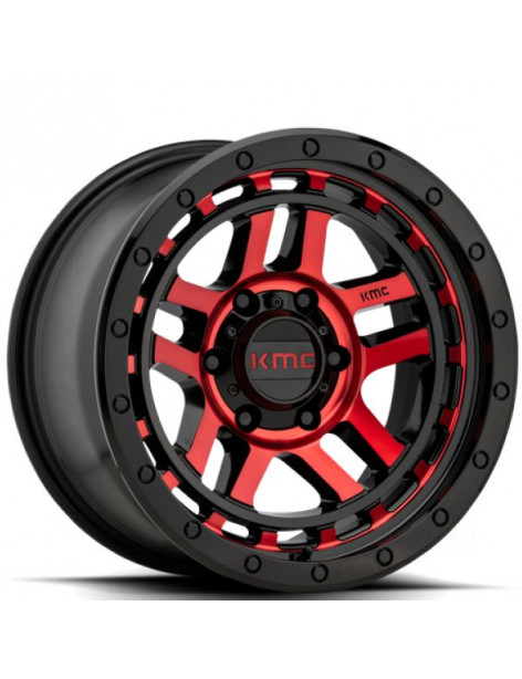 Jante KMC KM540 Recon Gloss Black Red Tint