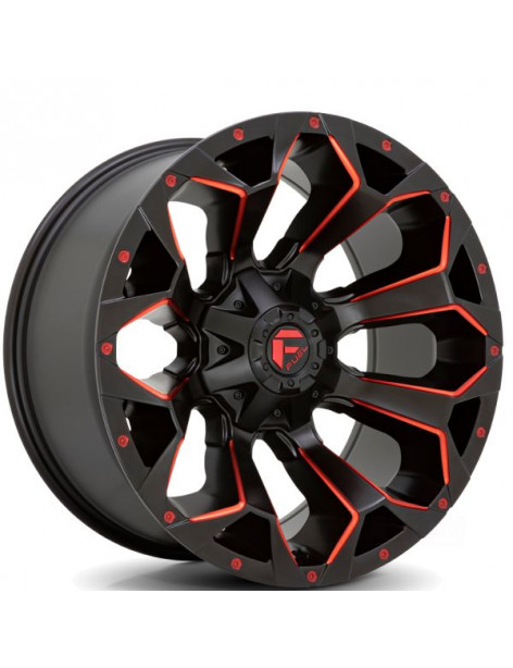 Jante aluminium Fuel Assault D787 Matte Black Red Milled