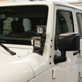 Support phares LED sur charnière Jeep Wrangler JK