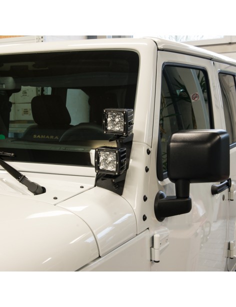 Support phares LED sur charnière Jeep Wrangler JK