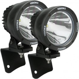 Kit phares LED Cannon 4.5" 25 Watts Vision X + supports Jeep Wrangler TJ