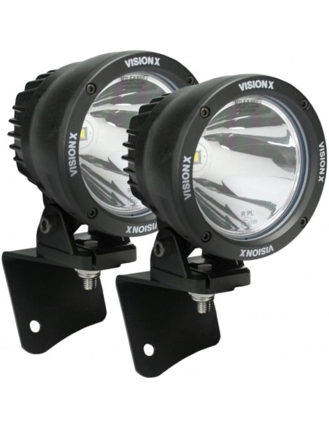 Kit phares LED Cannon 4.7" 25 Watts Vision X + supports Jeep Wrangler TJ