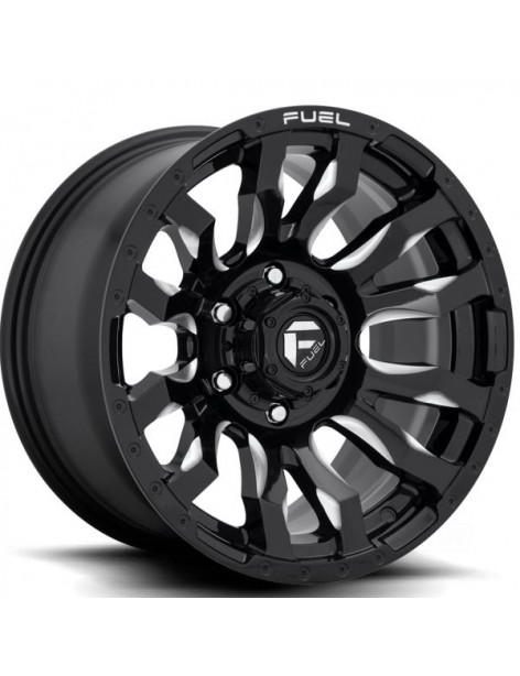 Jante Fuel Blitz D673 Gloss Black Milled Jeep Wrangler