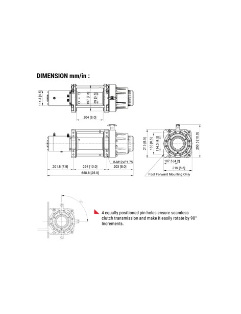 Treuil Comeup DS16.5RS 7484 kg 24 volts avec corde synthétique