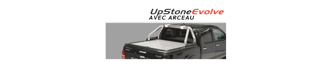 Tonneau Cover aluminium Upstone Evolve avec Roll Bar Inox pour tous 4x4 pickup